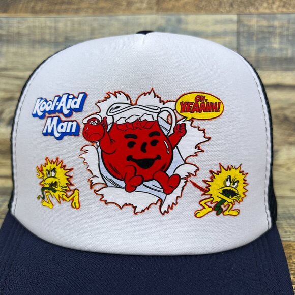 Kool Aid Man Unisex Trucker Hat Navy Snapback Oh Yeah Retro Drink Baseball Cap - Picture 3 of 5